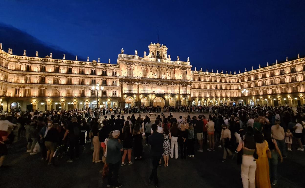 Imagen de la concentración en la Plaza Mayor de Salamanca.