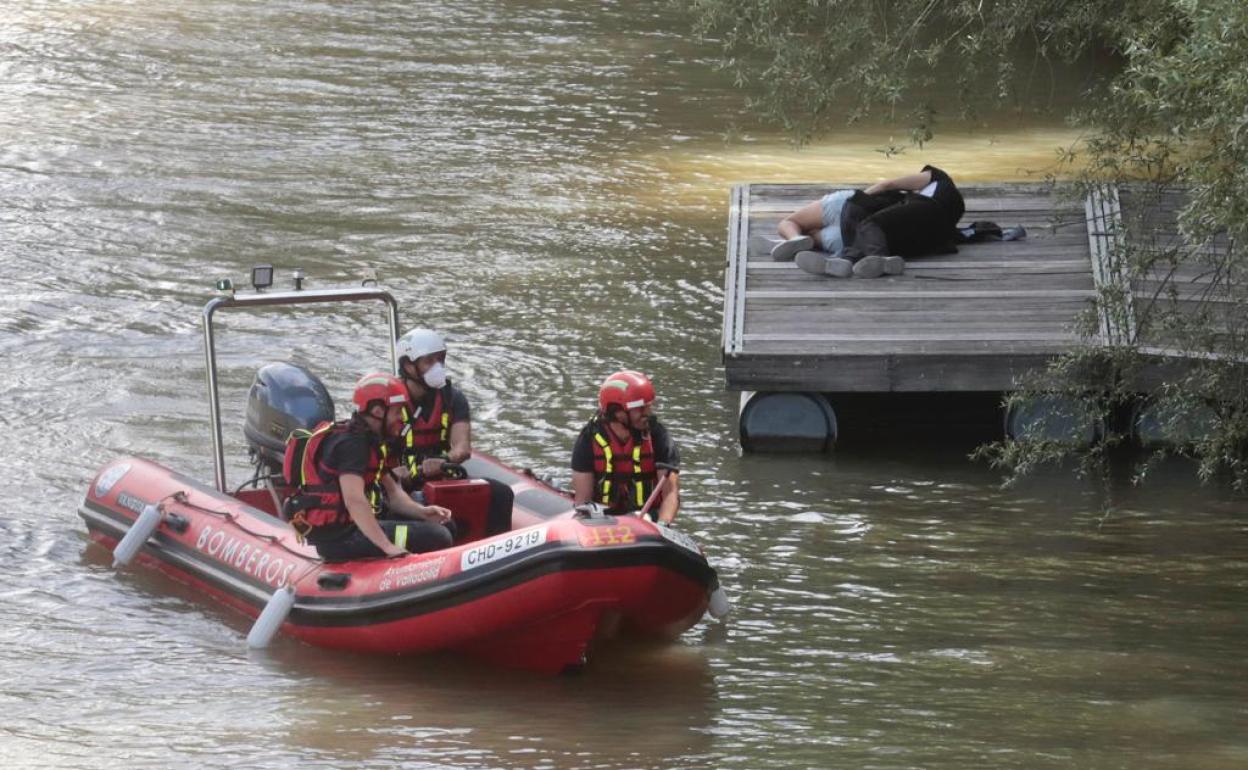 Búsqueda del joven desaparecido en el río Pisuerga.