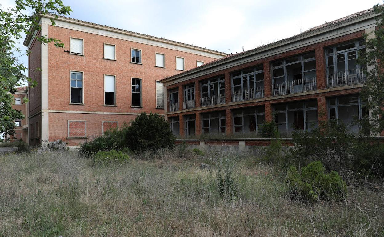 Maleza y ventanas rotas en el Colegio de Huérfanos de Ferroviarios.