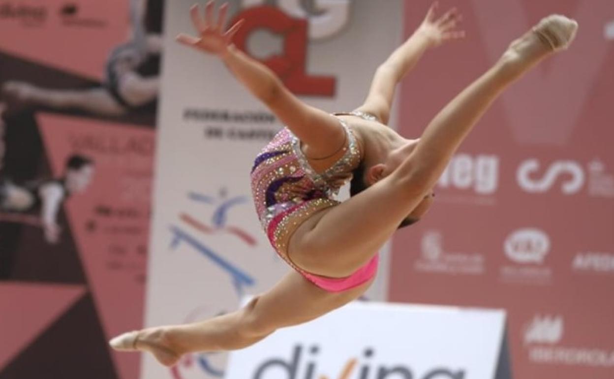 Natalia García durante un ejercicio