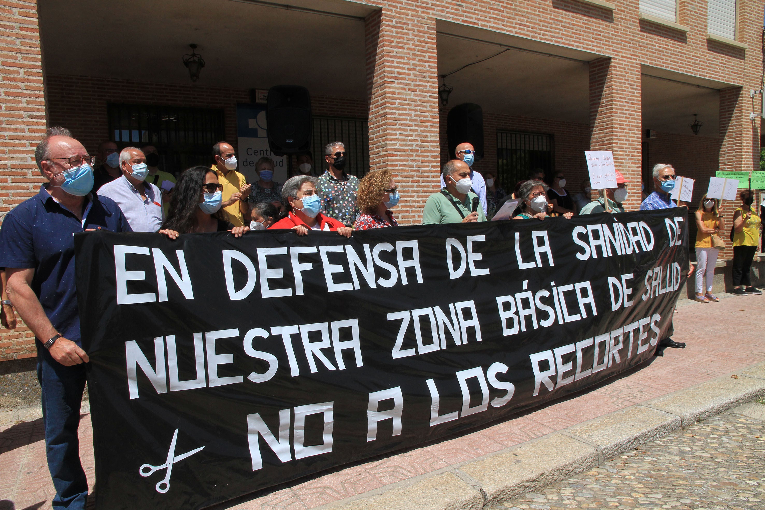 Momento de la manifestación celebrada en Nava de la Asunción.