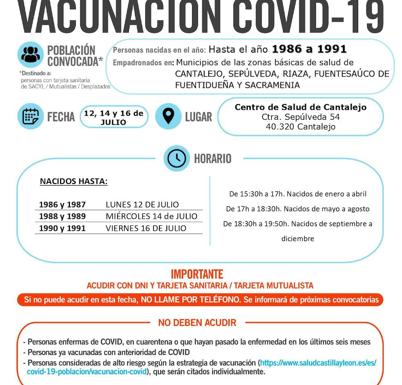 Información y horarios sobre la vacunación.