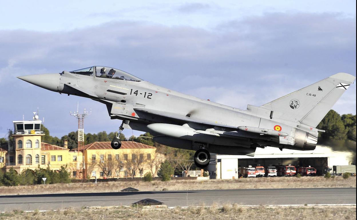 Un Eurofighter español del Ala 14, ubicada en Albacete.
