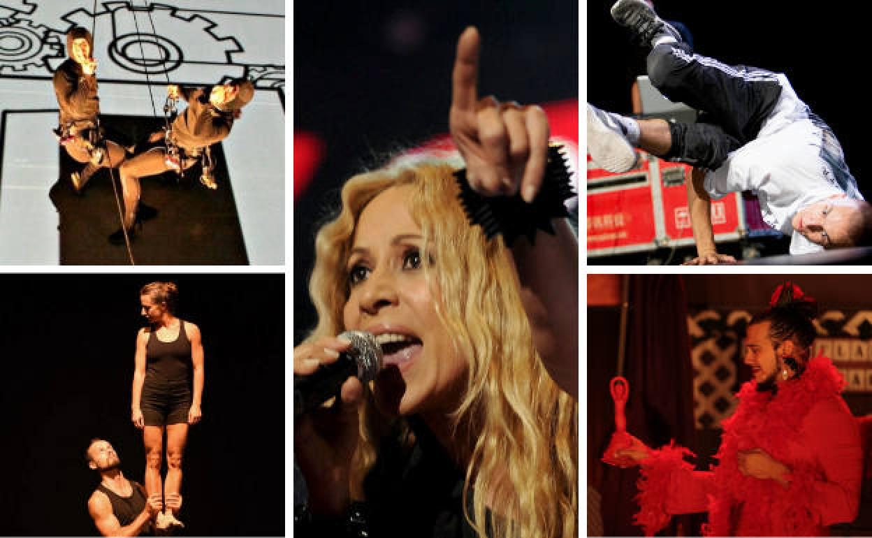 Marta Sánchez y diferentes espectáculos del Festival de Teatro y Artes de Calle de Valladolid.