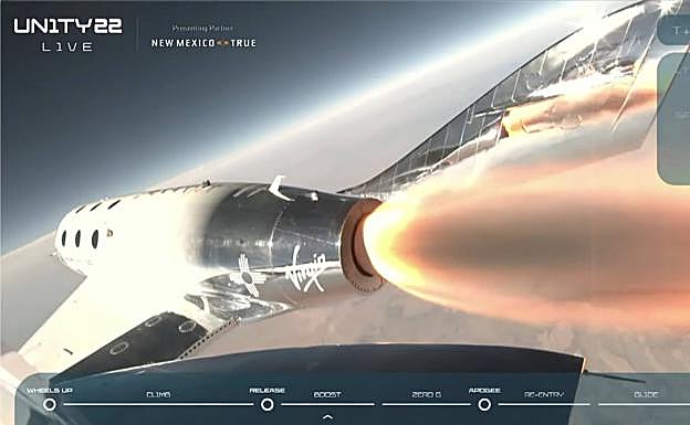 Vista de la Tierra desde la nave de Virgin a 90 kilómetros de altura.