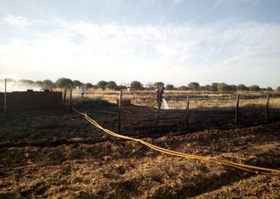 Imagen secundaria 1 - Los bomberos sofocan un incen dio en Fuensaldaña (foto 1) y otro en Berrueces (2 y 3).