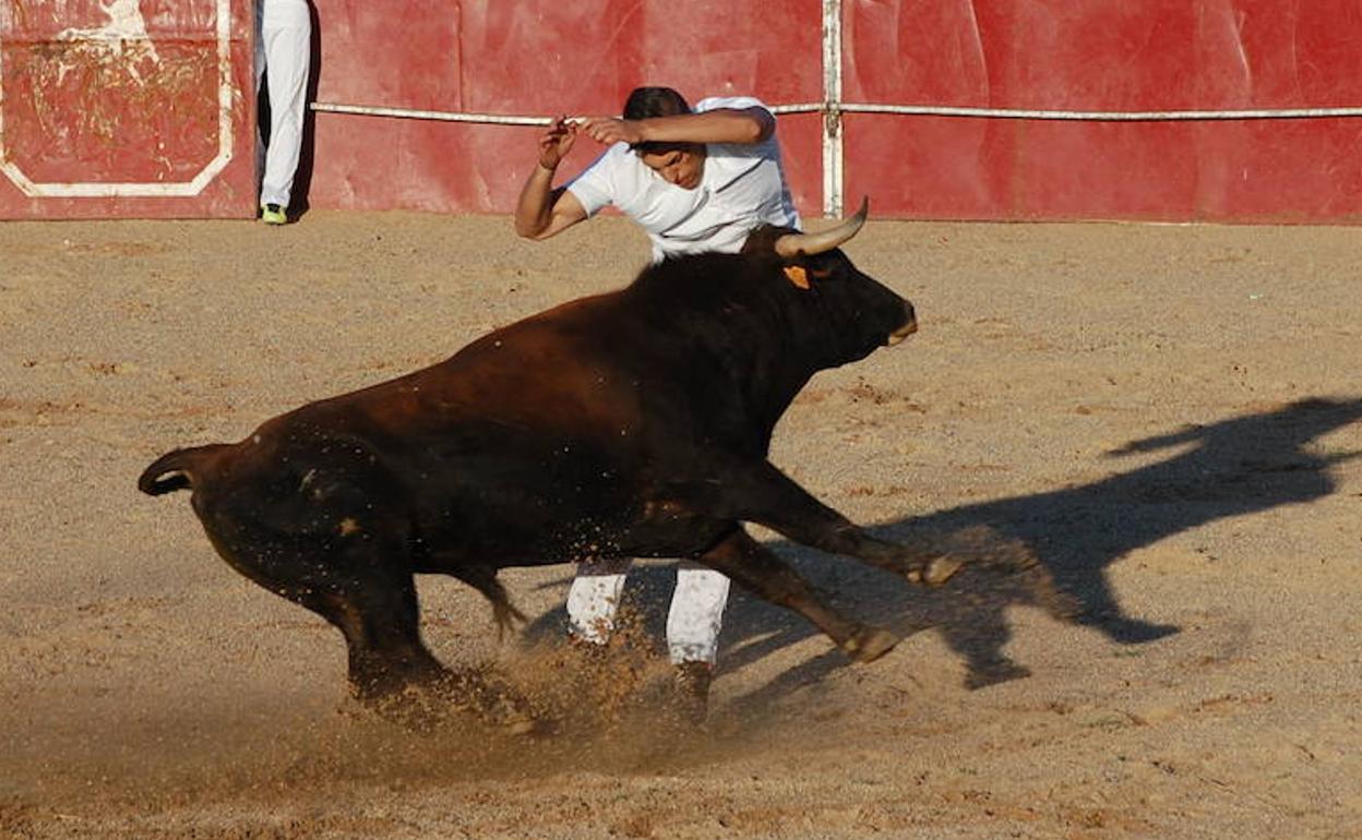 Un cortador durante el concurso de la localidad, en una imagen de archivo. 