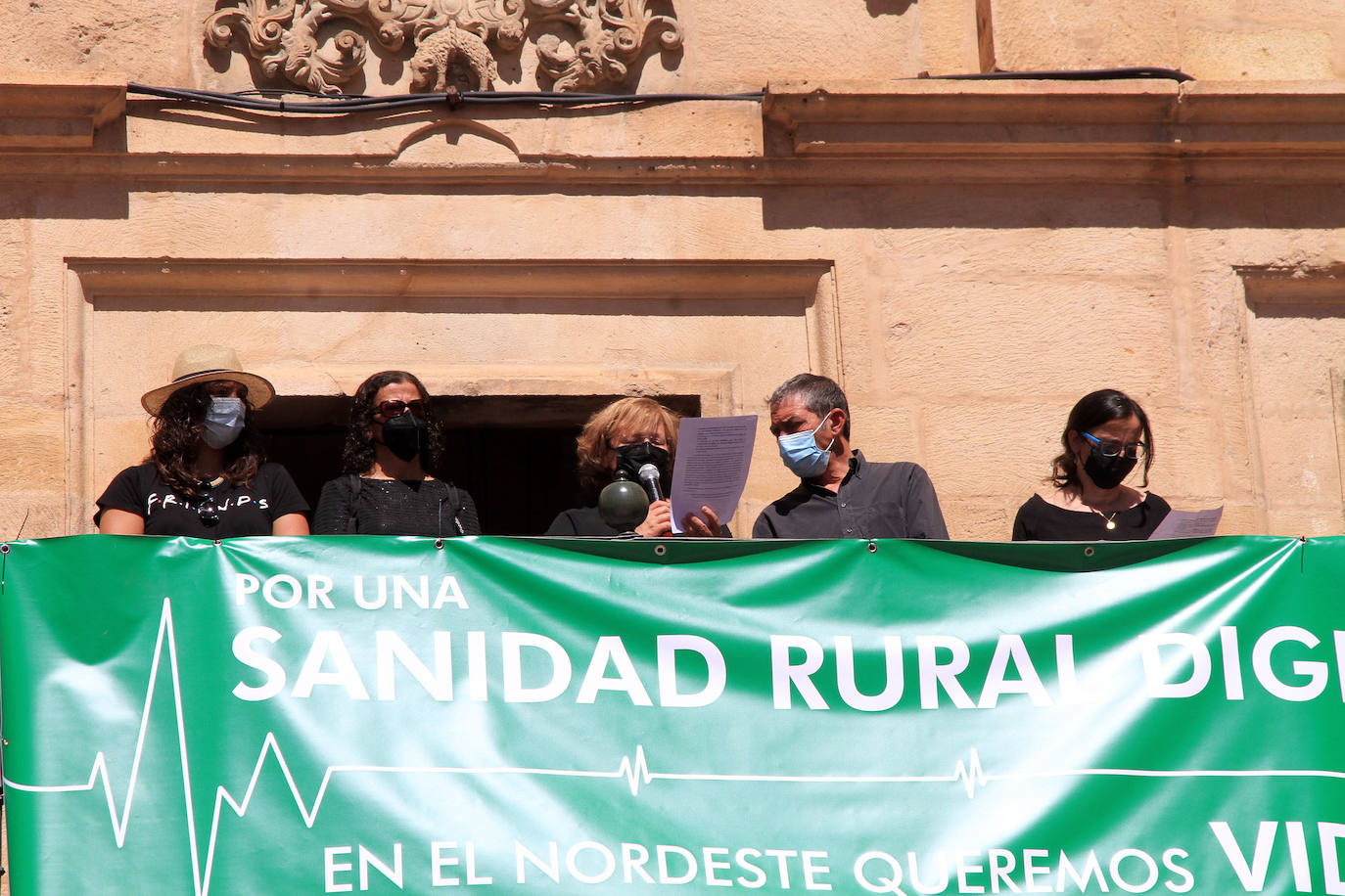 Manifestación este sábado en Sepúlveda en contra de los recortes sanitarios.