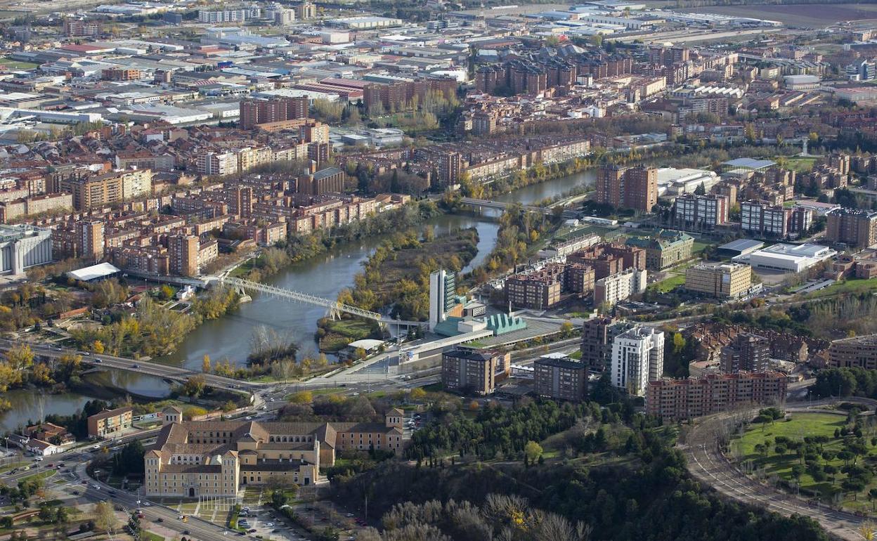 Vista aérea de la ciudad de Valladolid. 