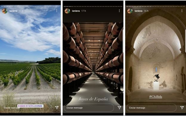 Las 'stories' en Instagram de Íñigo Onieva dan fe de su viita por las bodegas. 
