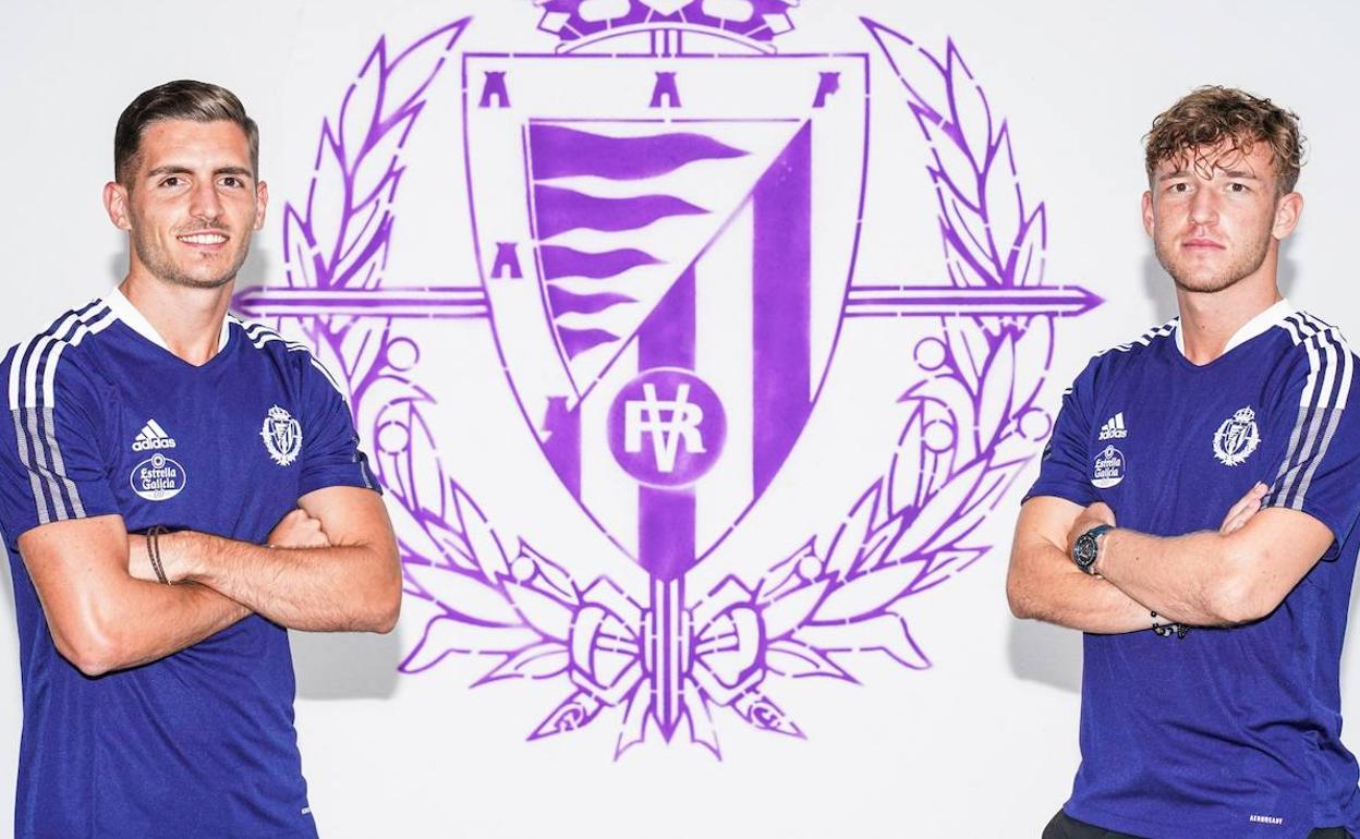 Ríos, a la izquierda, y Meykher, ya con la camiseta del Real Valladolid. 