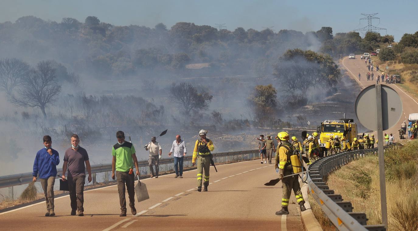 Fotos: Declarado en nivel 1 el incendio declarado en San Felices de Gallegos