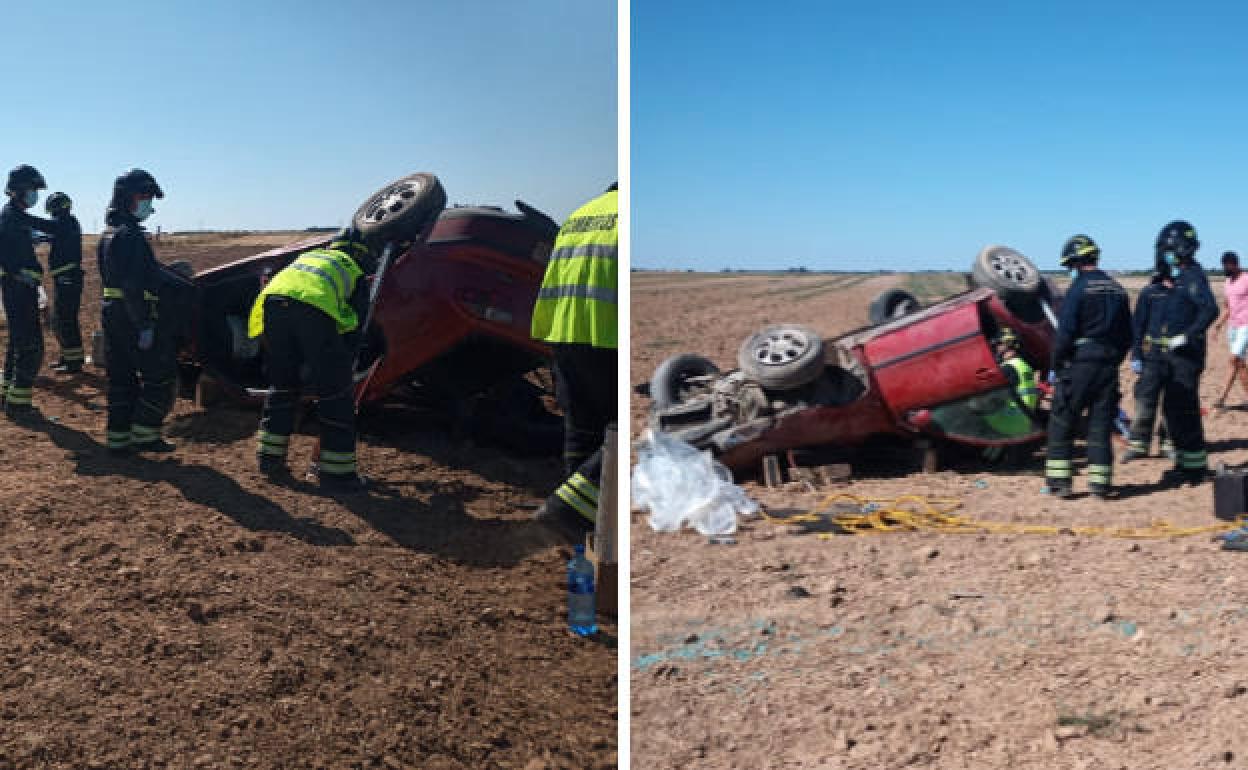 Imágenes del accidente ocurrido en Ciguñuela.