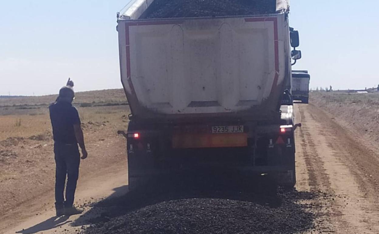 Imagen del asfaltado en Cervillego de la Cruz.