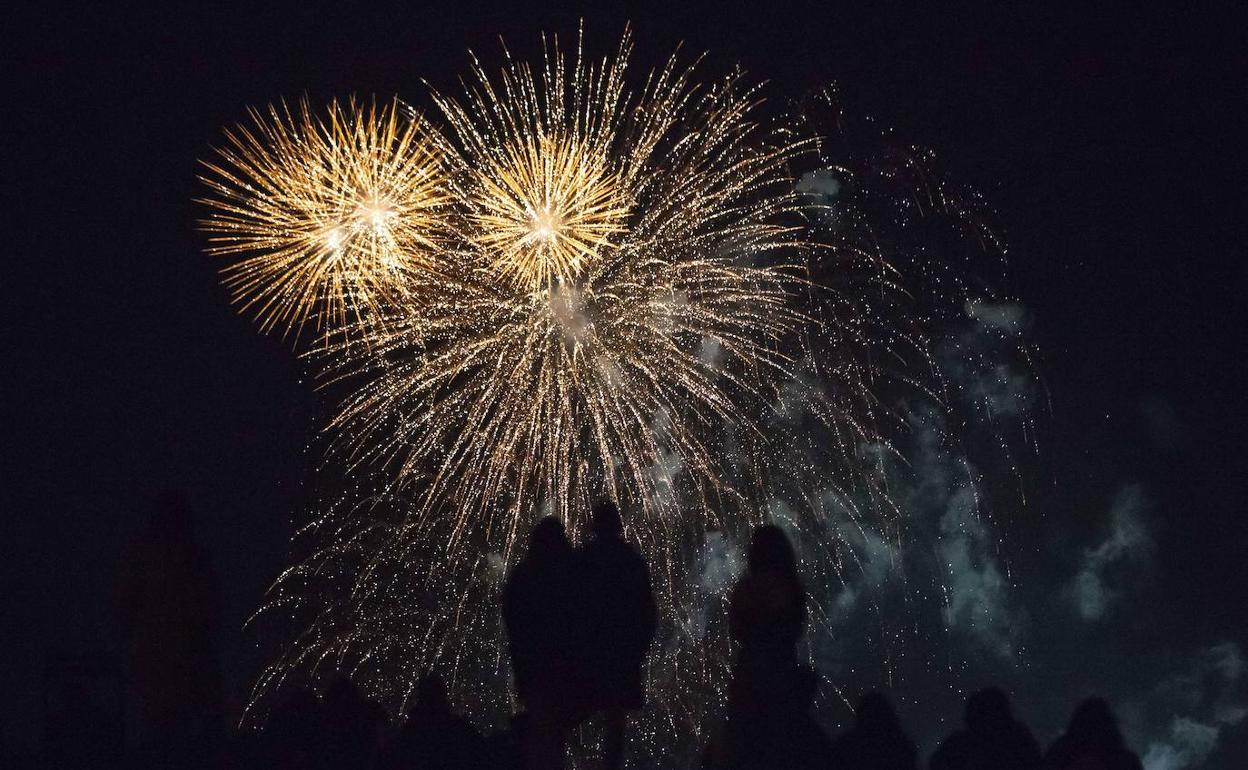 Fuegos artificiales en las fiestas de Valladolid.