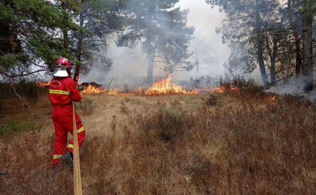 Medios aéreos trabajan en la extinción del incendio de Masa declarado de Nivel 2.