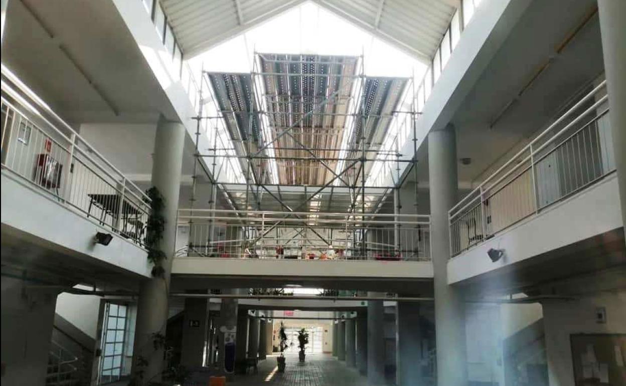 Trabajos de sustitución del paño central de la cubierta el pasado mes de agosto.