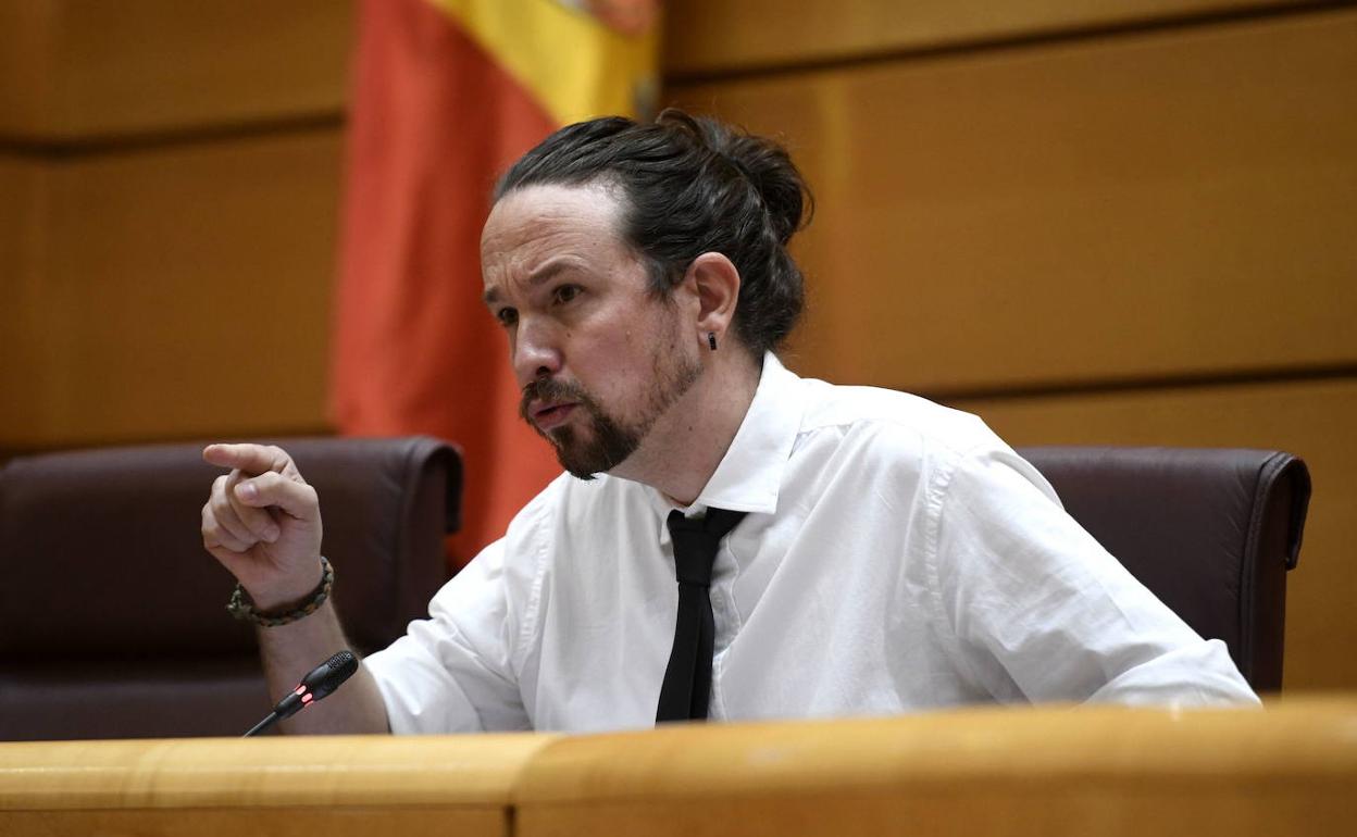 Pablo Iglesias, en su etapa como vicepresidente, en el Senado.