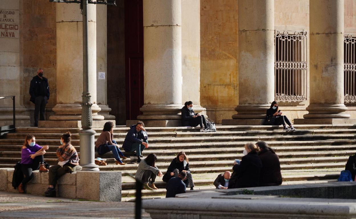 Varios estudiantes de la Universidad de Salamanca. 