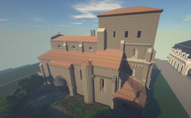 Réplica en Minecraft de la iglesia de Villamorón. 