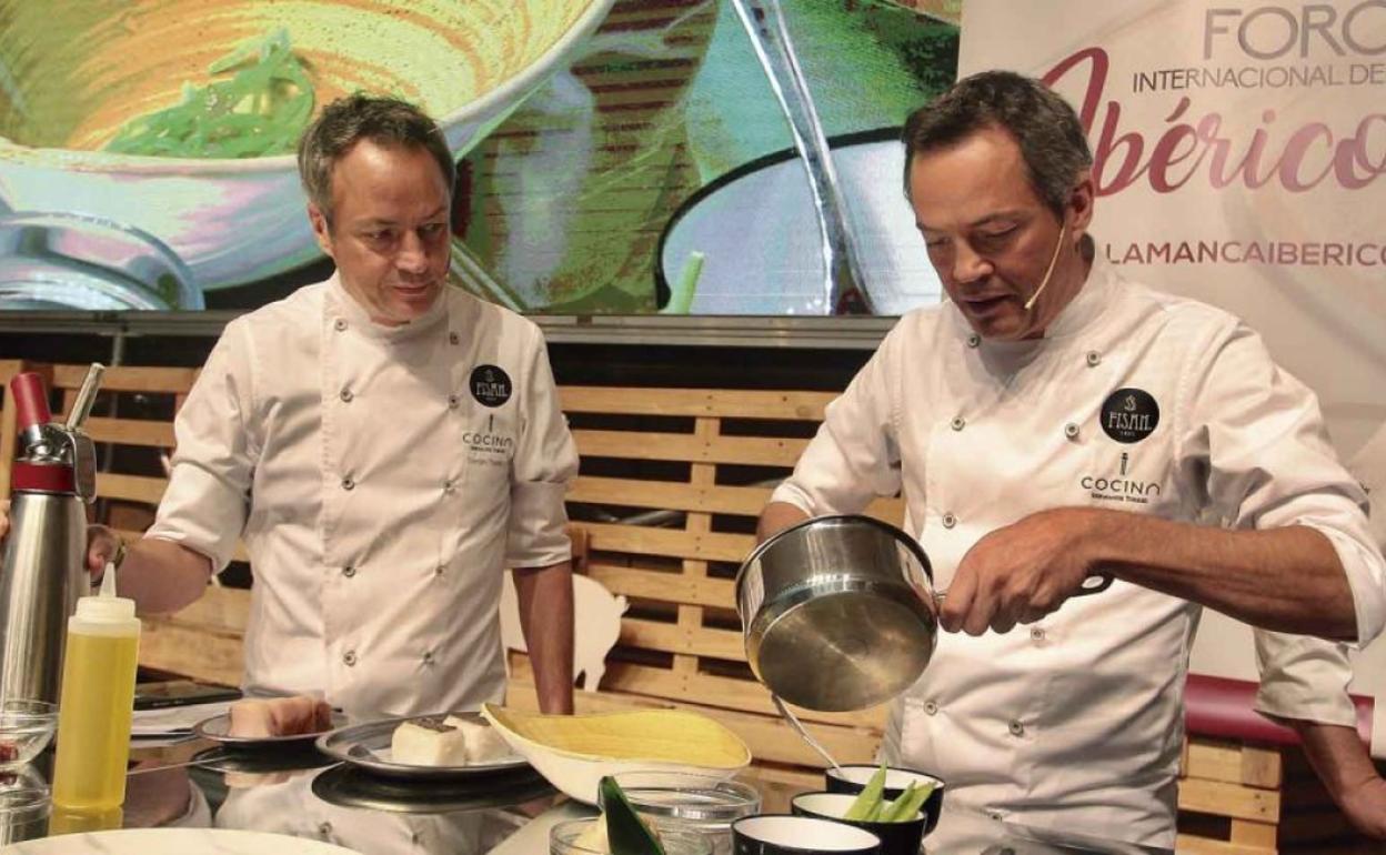 Los hermanos Torres durante el II Foro Internacional del Ibérico. 