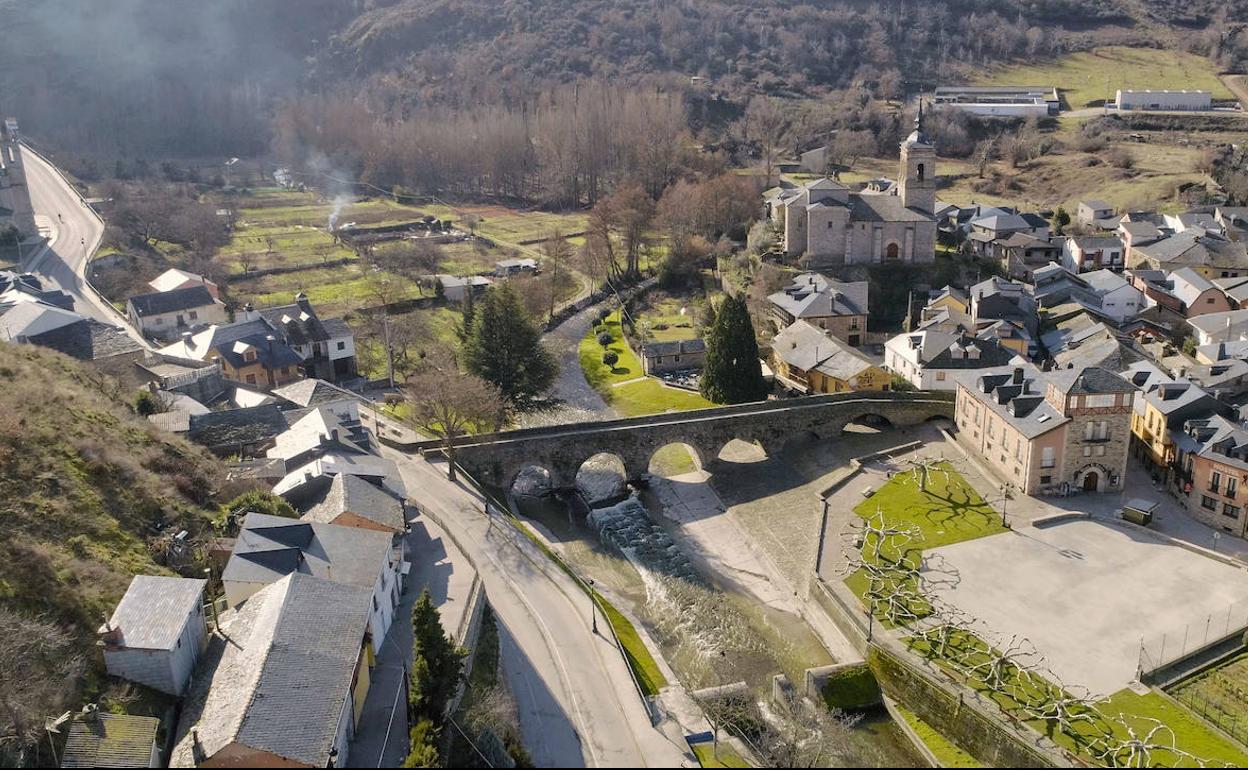 Vista de la localidad leonesa de Molinaseca.