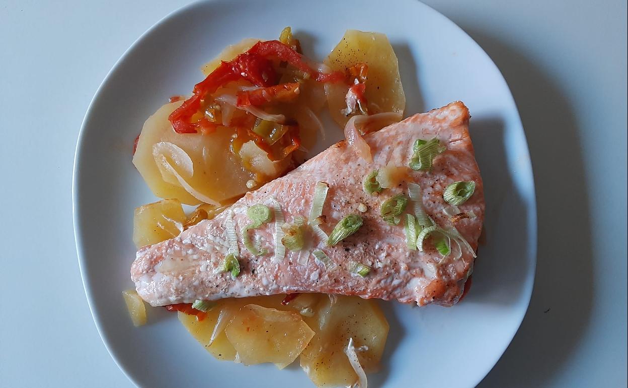 Ligero salmón al horno