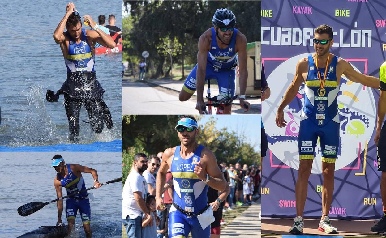 El deportsta del Club Cisne, Fran López, en la Copa del Mundo de Cuadriatlón 