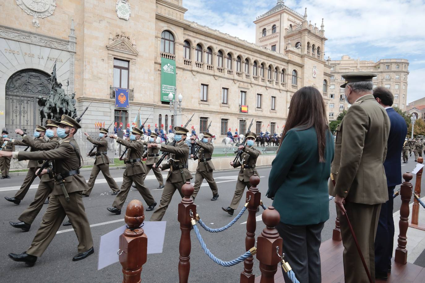 Acto del centenario de la gesta del regimiento Alcántara, en la Academia de Caballería.