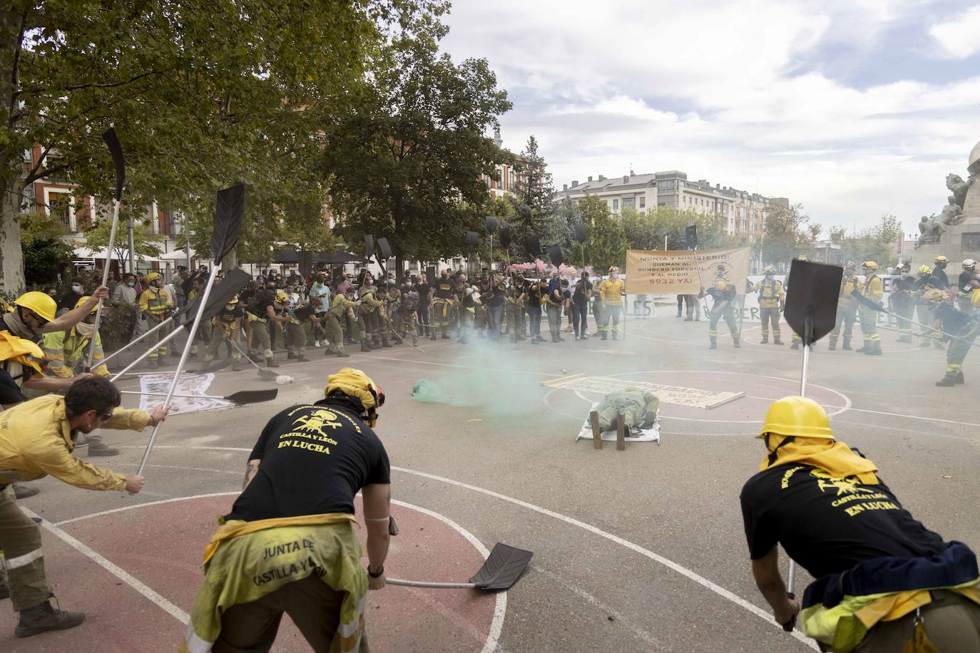 Fotos: Aspecto de la manifestación que arrancó bajo la estatua de Colón