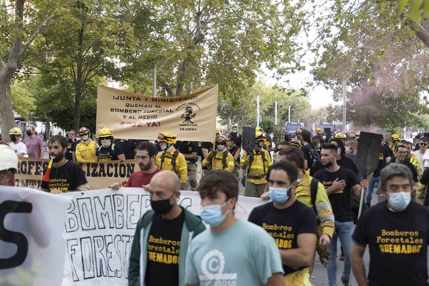 Fotos: Aspecto de la manifestación que arrancó bajo la estatua de Colón