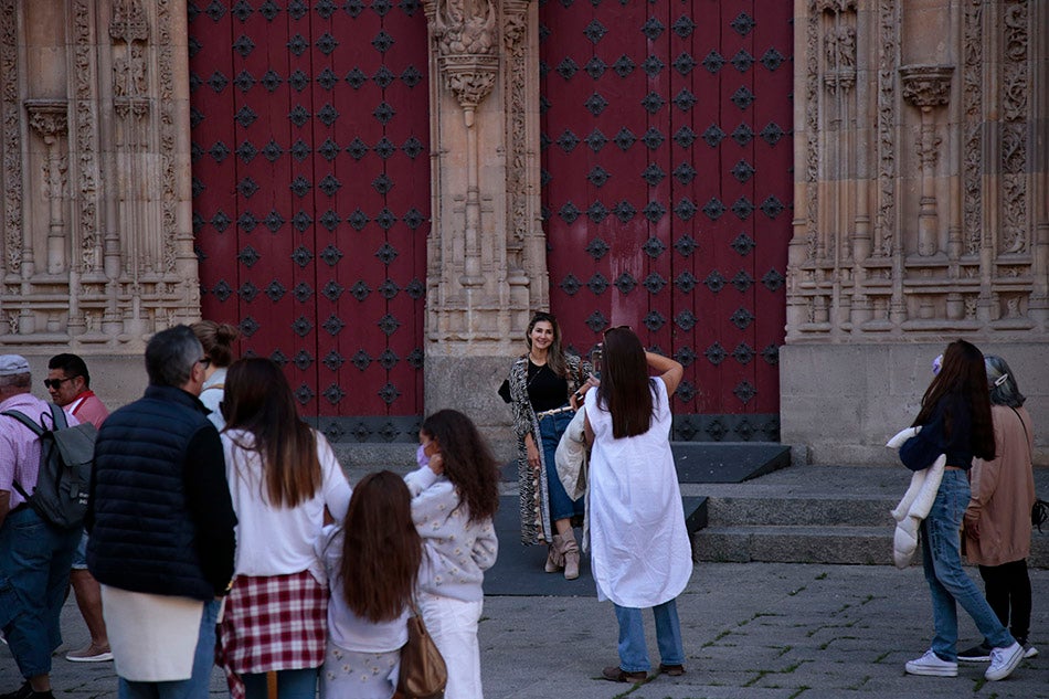 Las calles de Salamanca muestran un gran ambiente turístico con motivo del puente del 12 de octubre