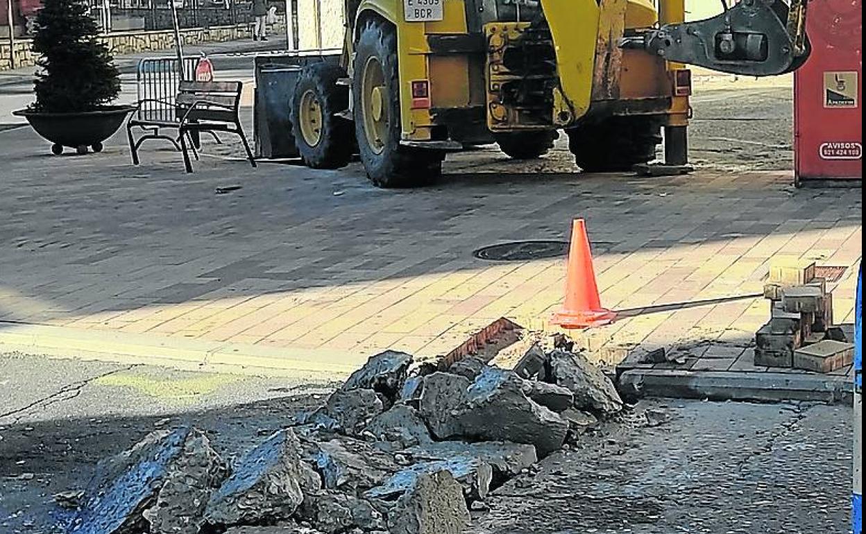 Obras en la plaza José Echegaray. 