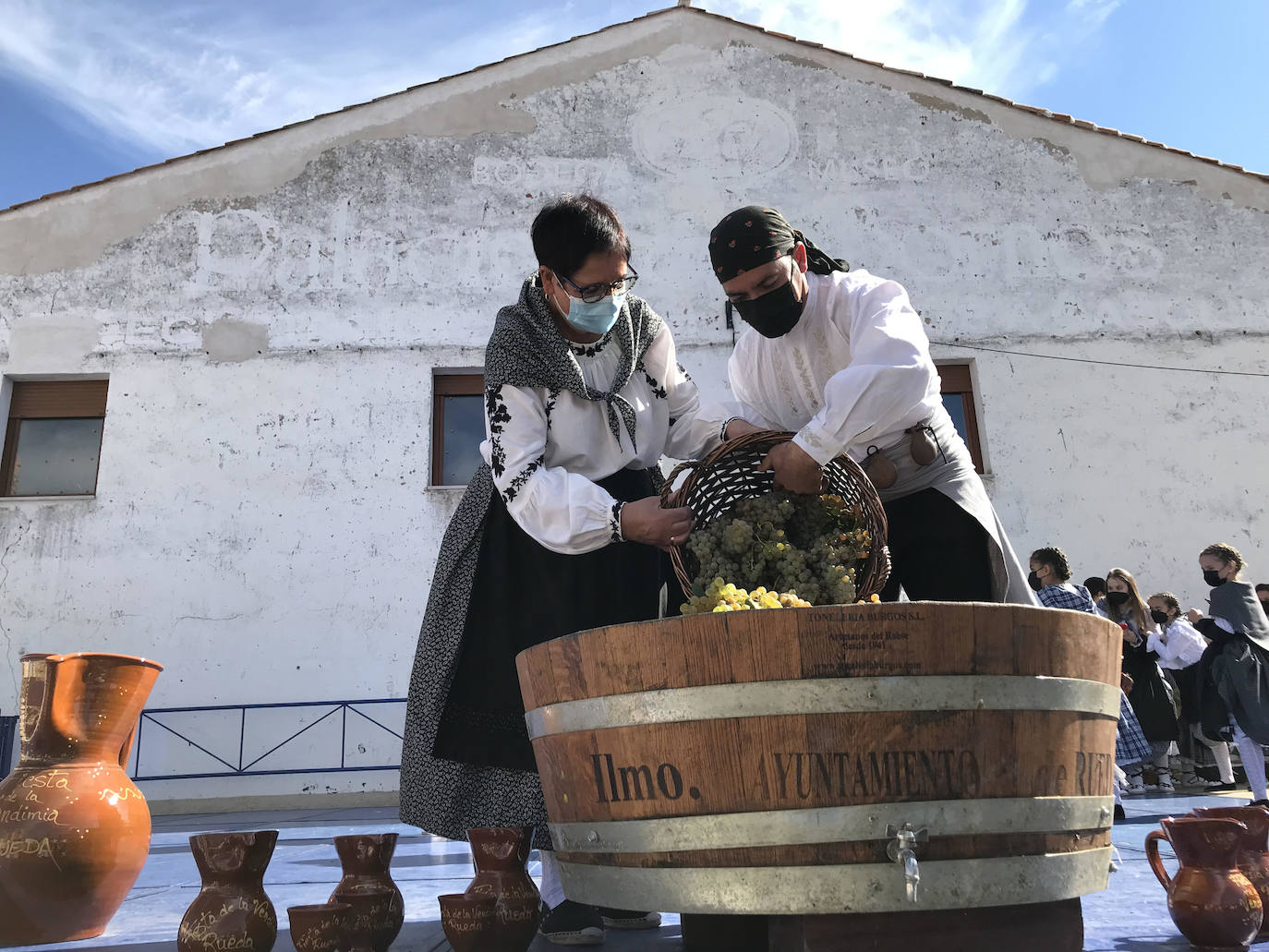 Fiesta de la vendimia, en Rueda. 