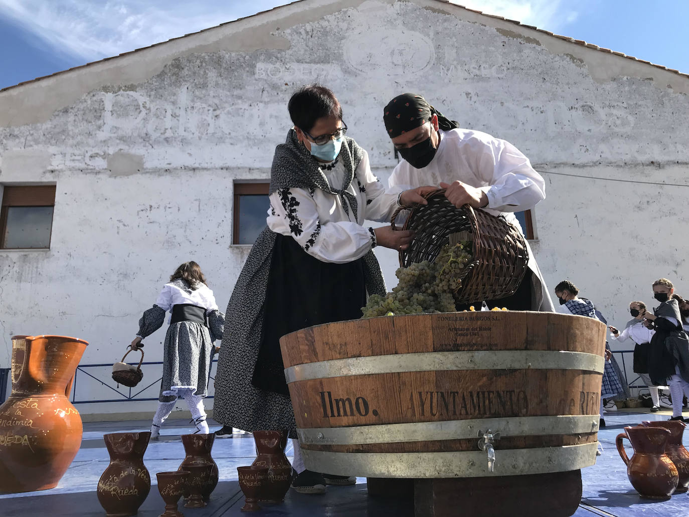 Fiesta de la vendimia, en Rueda. 