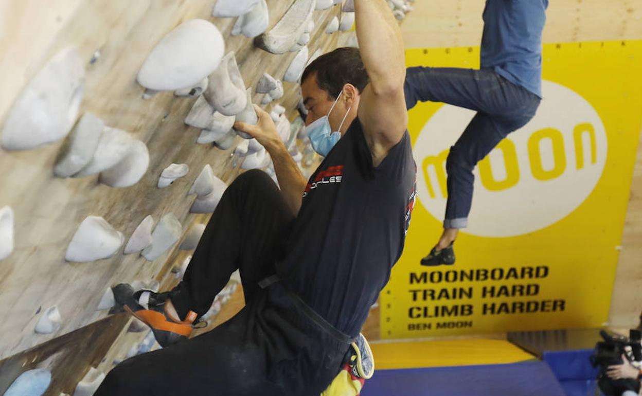 Germán de la Puente, esta mañana probando la nueva instalación.