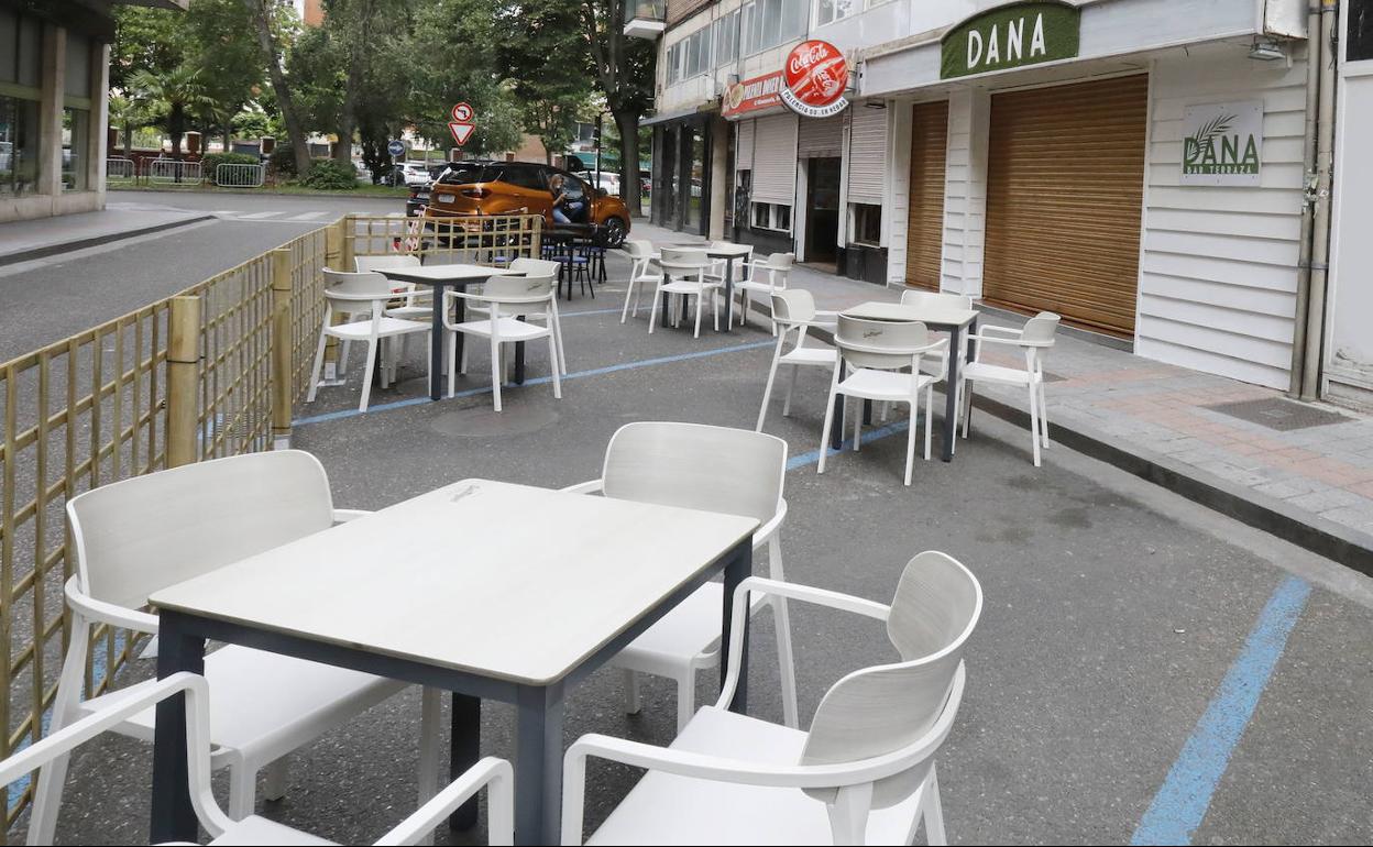 Terraza autorizada en la Zona Azul.