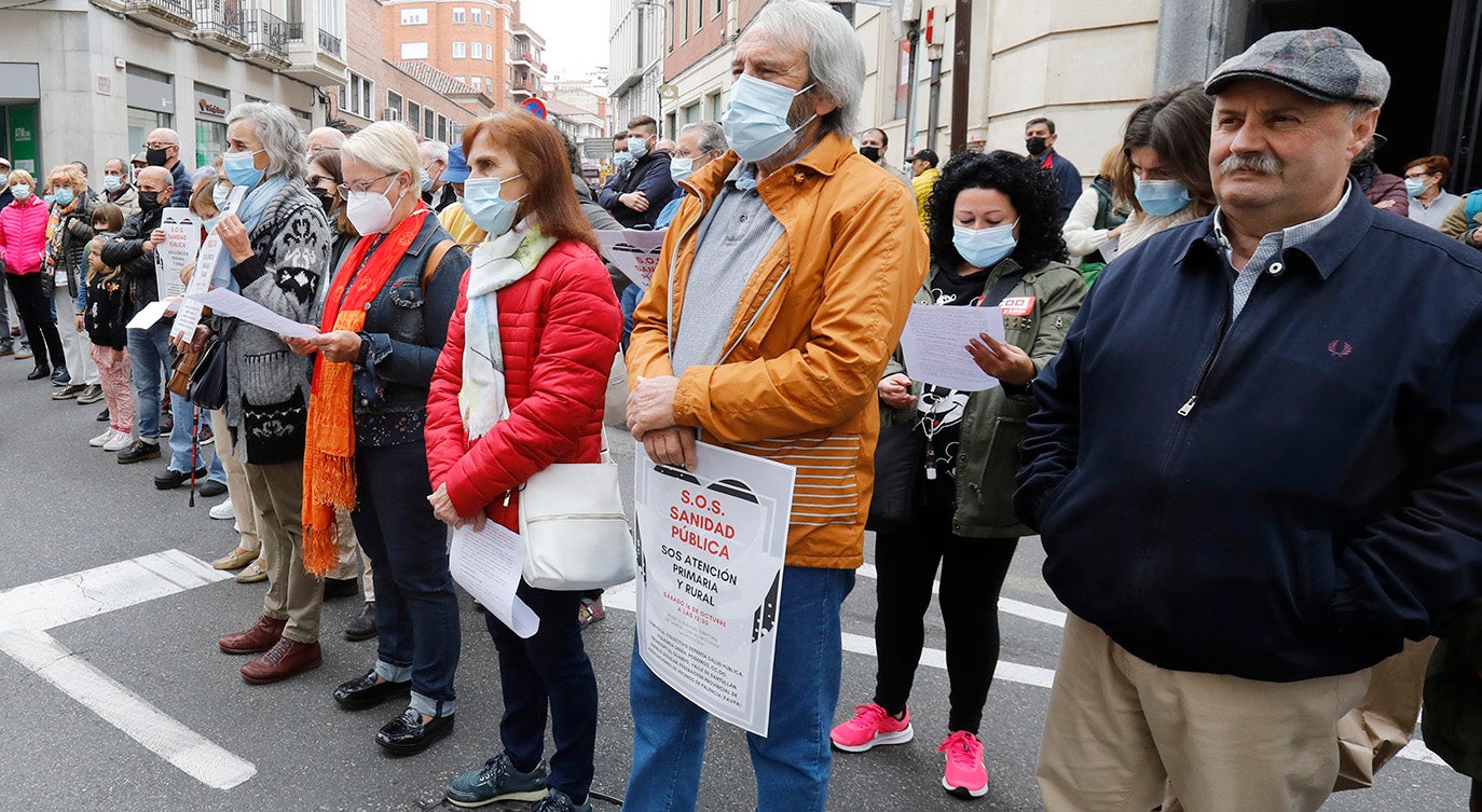 Manifestación en Palencia por la sanidad en el medio rural.