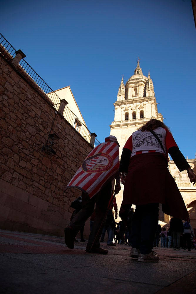 Ruta turística y gastronómica entre las aficiones de Unionistas y SD Logroñés para abrir la fiesta del fútbol popular