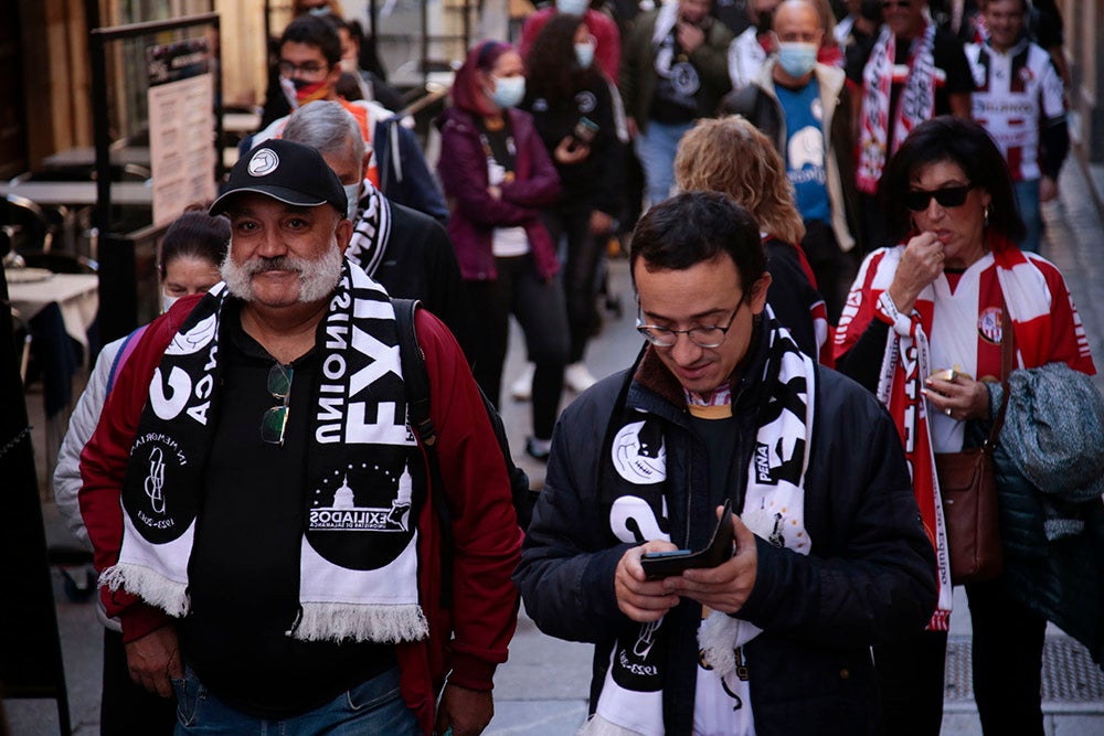 Ruta turística y gastronómica entre las aficiones de Unionistas y SD Logroñés para abrir la fiesta del fútbol popular