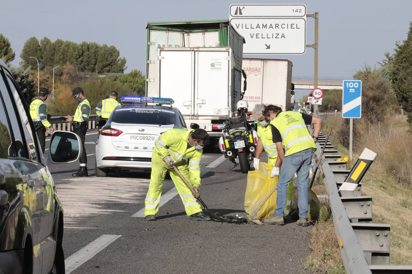 Fotos: Accidente mortal en la A-62 entre Tordesillas y Geria