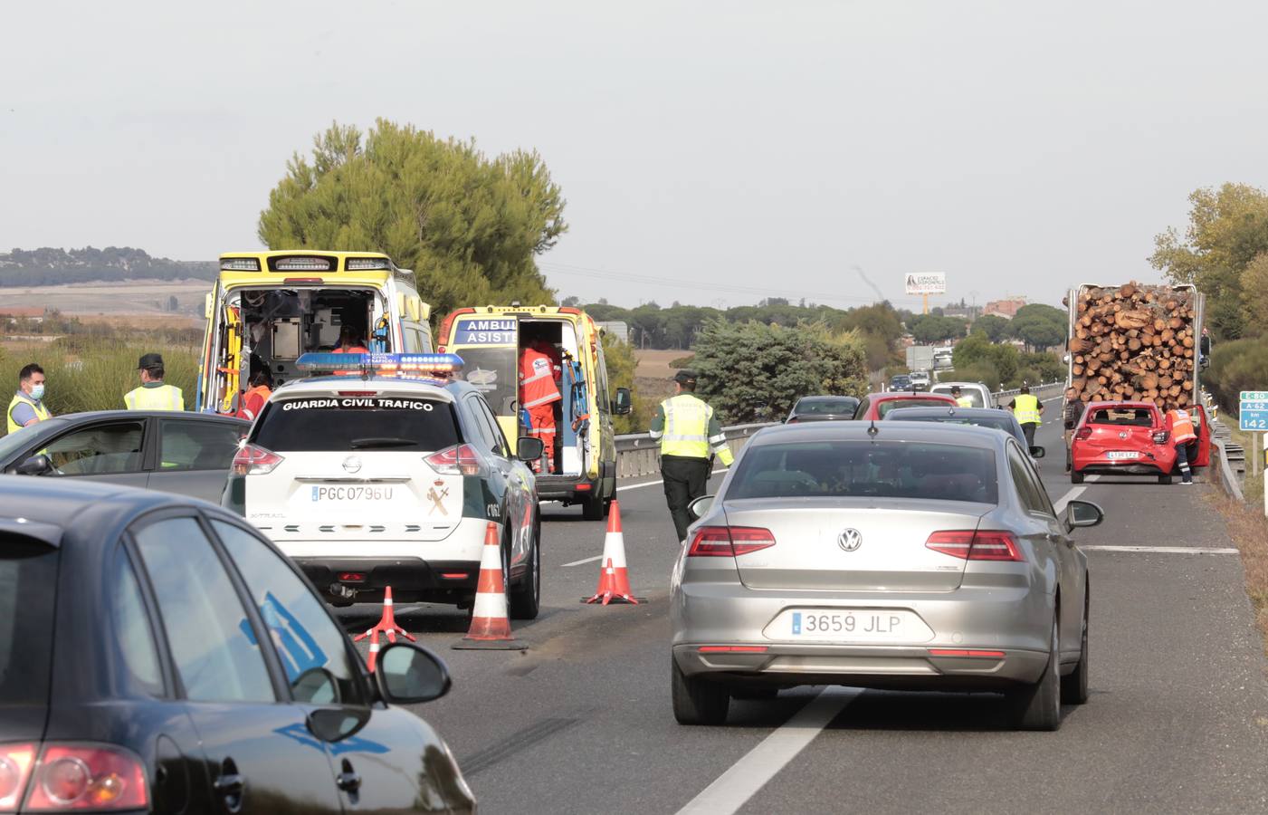 Fotos: Accidente mortal en la A-62 entre Tordesillas y Geria