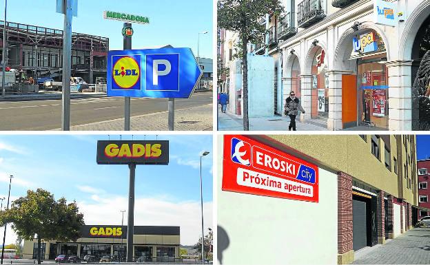 Obras del Mercadona frente al Lidl de las Flores, el Lupa abierto en Duque de la Victoria, el Gadis de la calle Ciudad de la Habana (Parquesol) y futuro Eroski City en la plaza de la Milagrosa (Delicias).