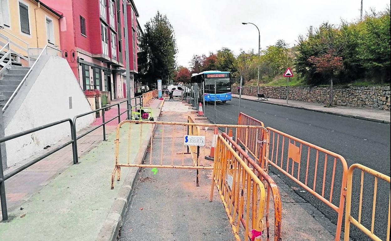 Señalización de la zona de obras. 