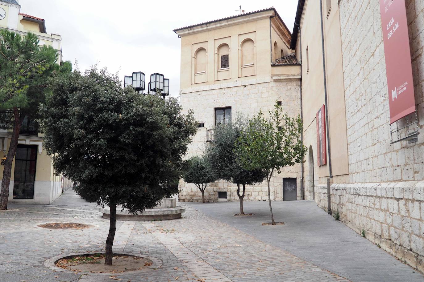 Detalles de la zona de San Pablo, junto al Palacio Pimentel, el colegio de San Gregorio y el Museo de Escultura