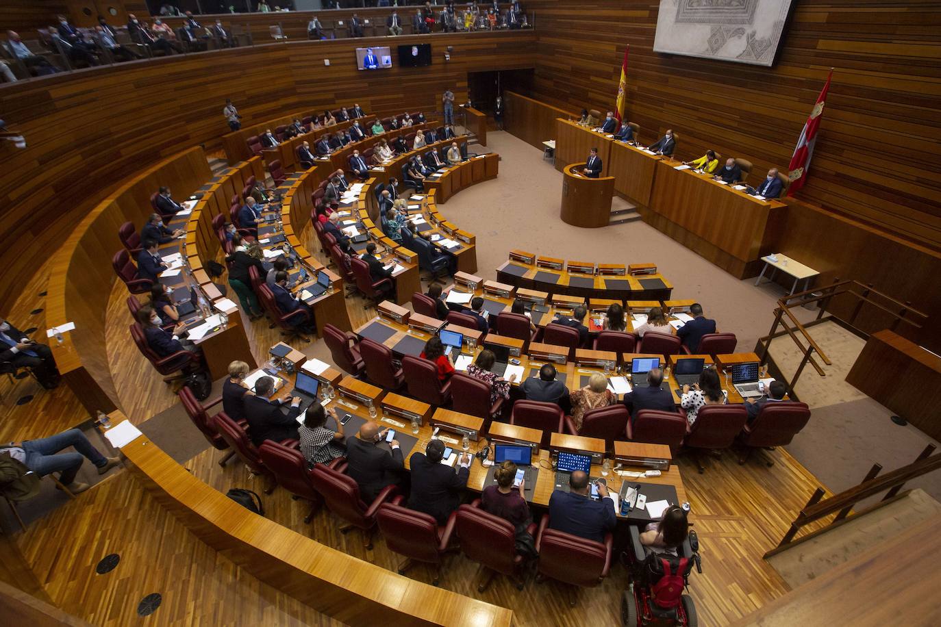 El hemiciclo, durante un Pleno de las Cortes de Castilla y León en la actual legislatura. 