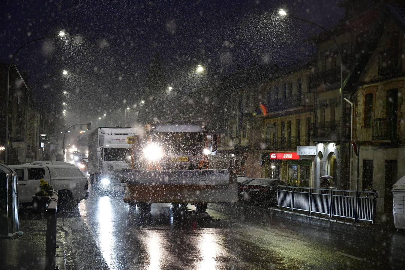 Nieve en El Espinar (Segovia).
