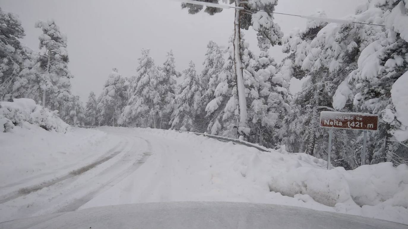 Nieve en el collado de Neila a más de 1.400 metros, en Burgos. 