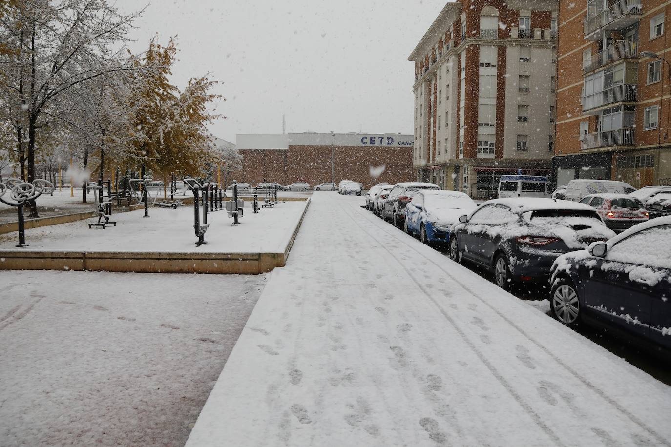 Fotos: La nieve introduce a Palencia el 24 de noviembre en la Navidad