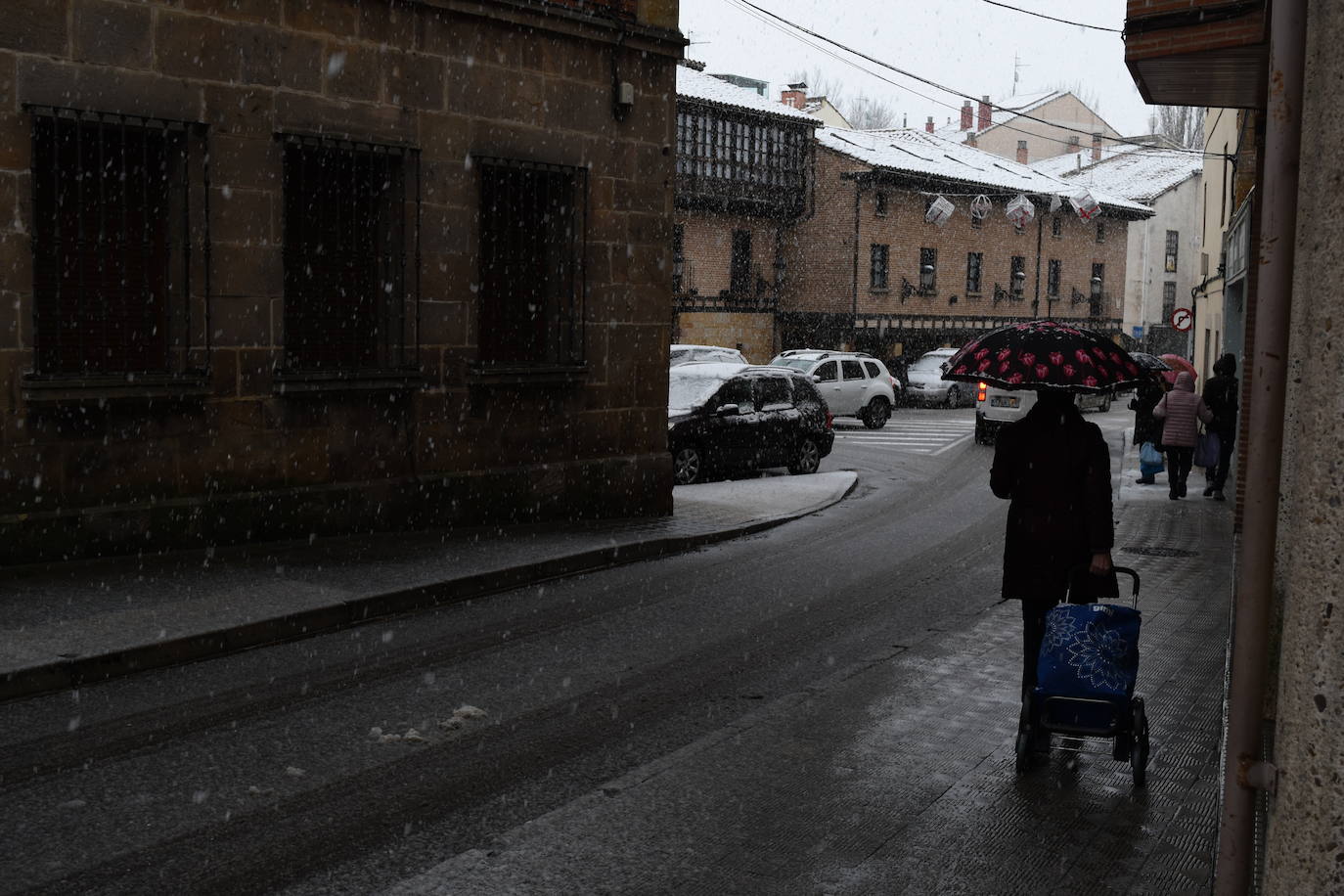Fotos: Aguilar de Campoo también se tiñe de blanco